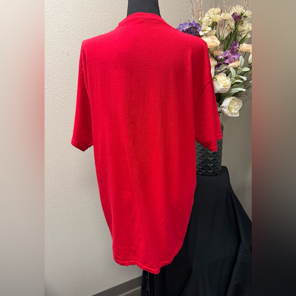 Port & Company Trendy Red Merry Christmas Y'all T-Shirt Size Large - Picture 3 of 8